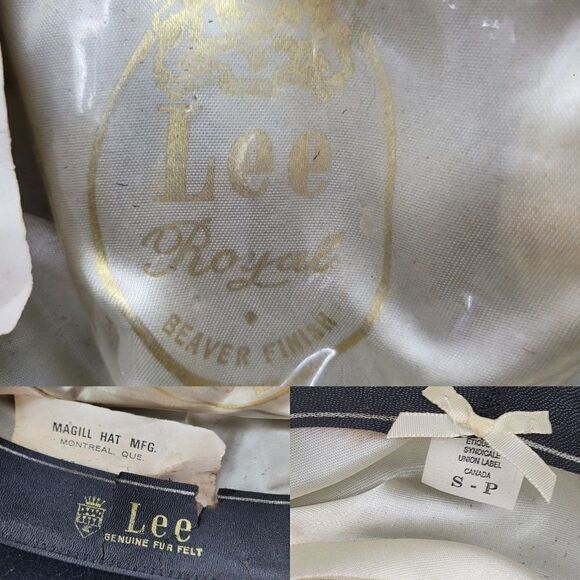 Vintage Magill Lee Cowboy Cowgirl‎ Hat S Black Fur Felt Pheasant Feather Fedora - Picture 3 of 16